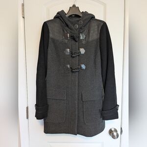 Marc New York Women's Charcoal And Black Toggle Coat Fair Condition Size 2